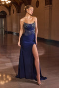 La Divine CD689 - Beaded Satin Dress