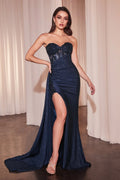 La Divine J875 - Strapless Glitter Prom Dress