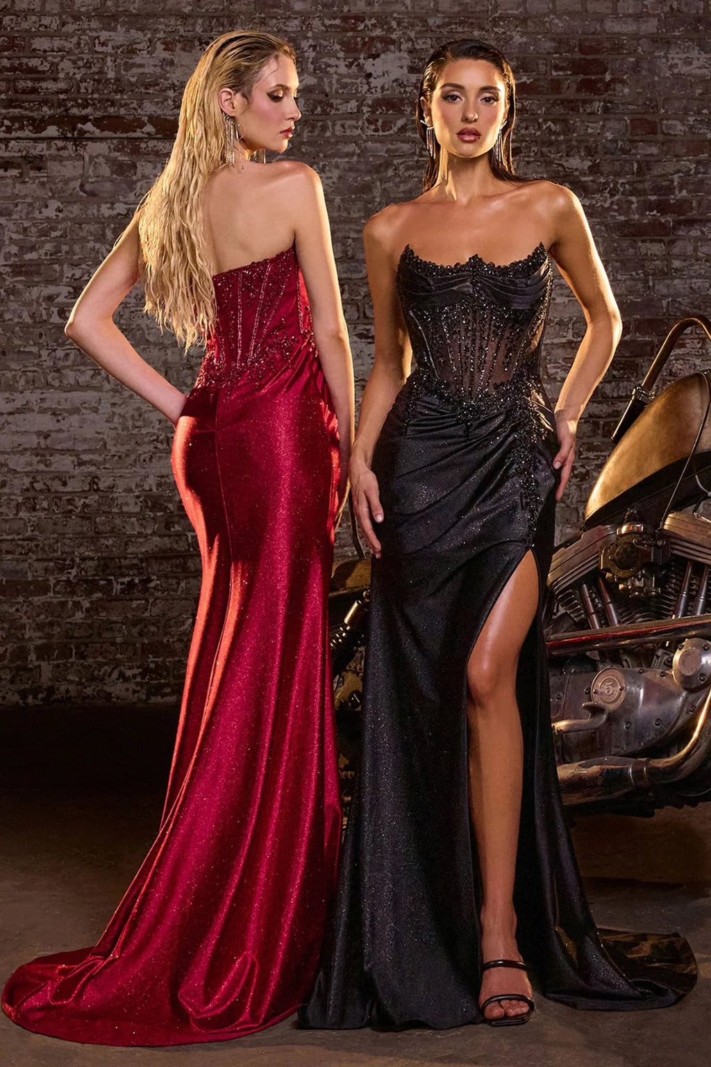 La Divine CC463 - Strapless Gown with Beaded Corset