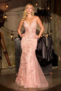 La Divine CT264 - Floral Applique Corset Prom Dress