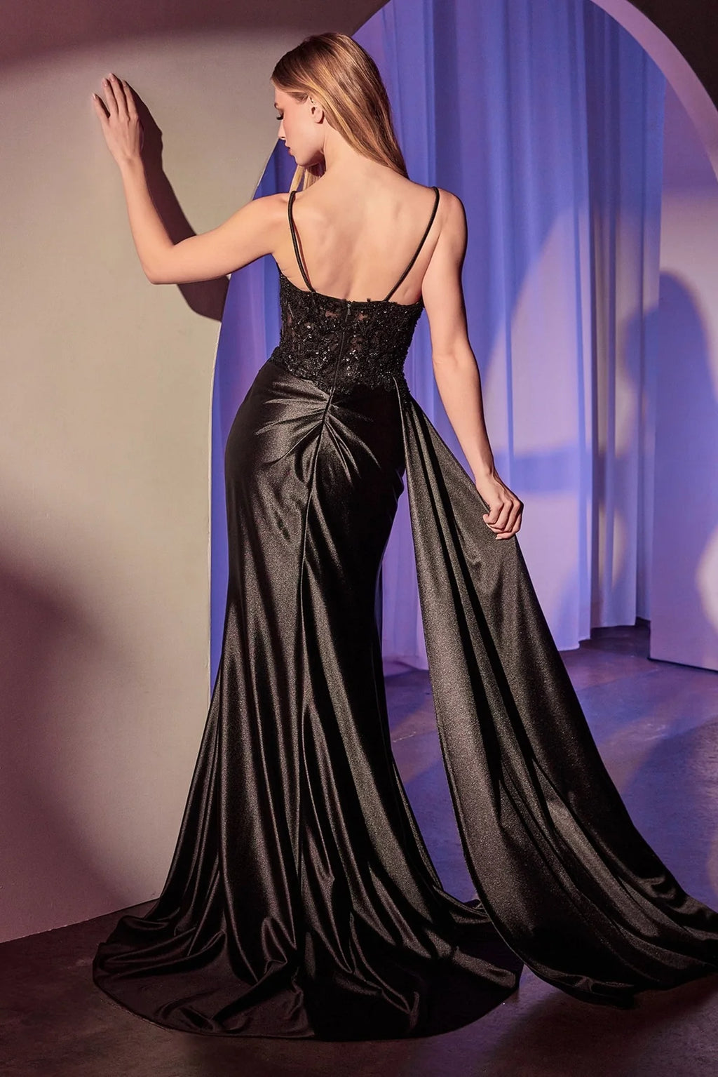 La Divine KV1117 - Satin Embellished Dress