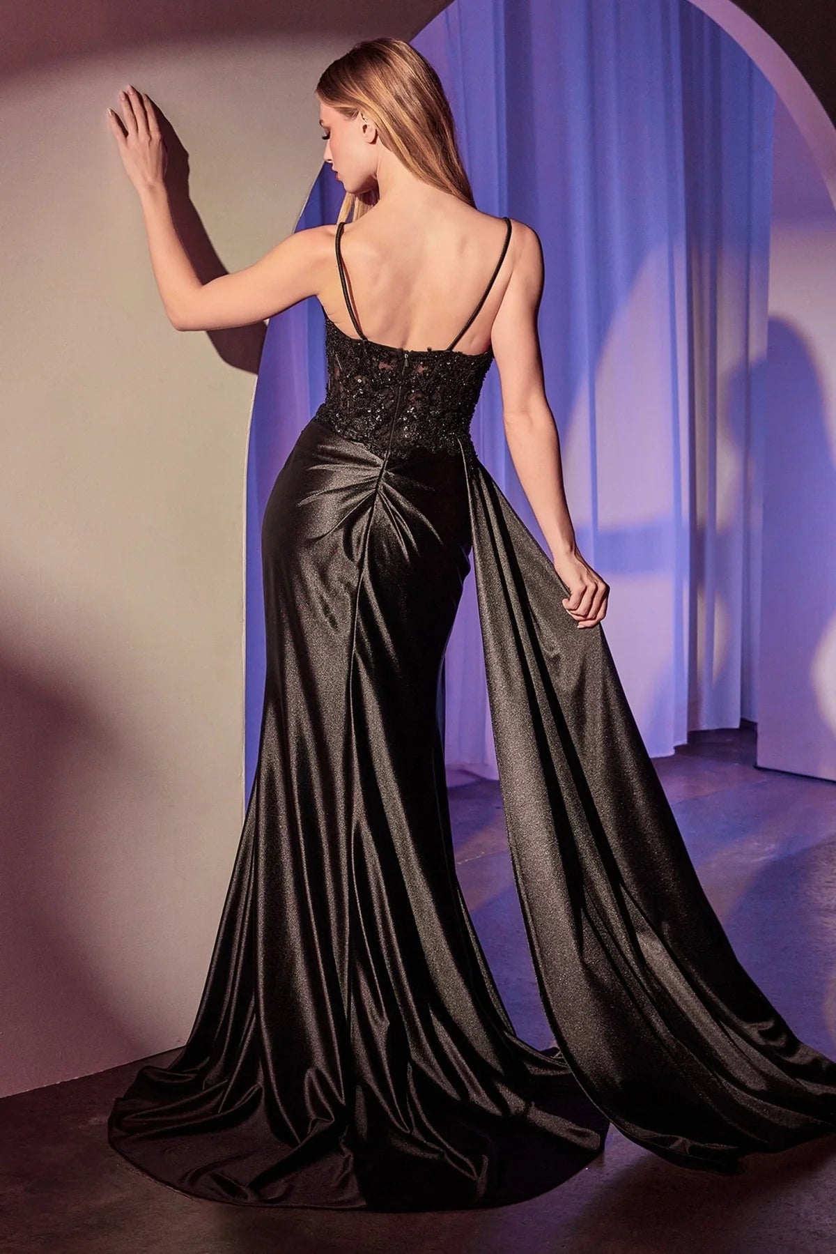 La Divine KV1117 - Satin Embellished Dress