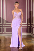 La Divine CD397 - Floral Beaded Draped Dress