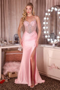 La Divine CD686 - Beaded Corset Long Prom Dress