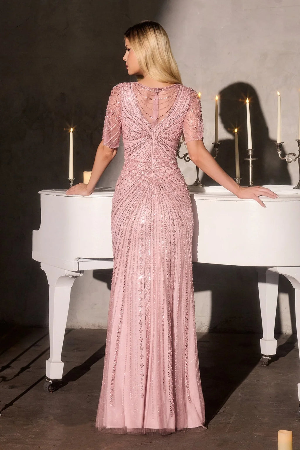 La Divine CR887 - Beaded Fitted Evening Dress