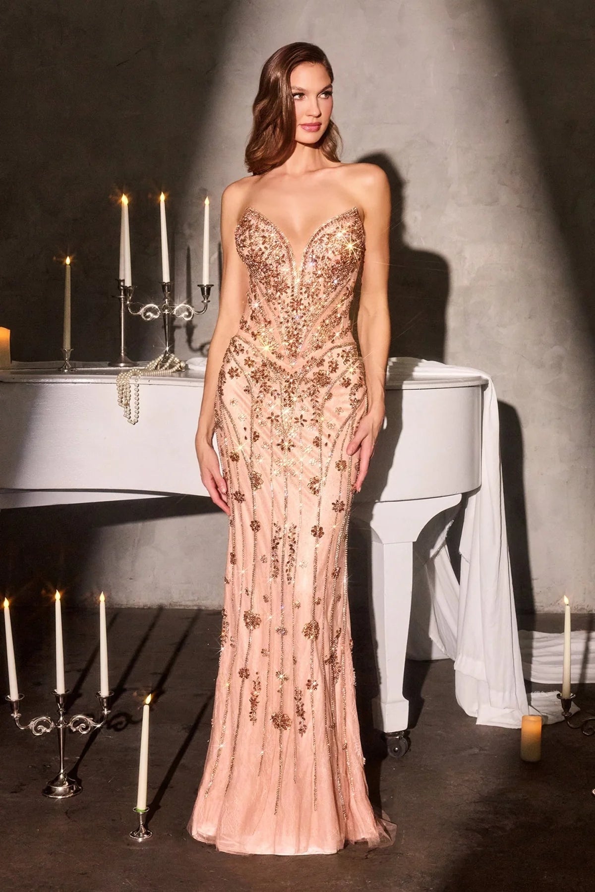 La Divine CC8271 - Strapless Beaded Dress