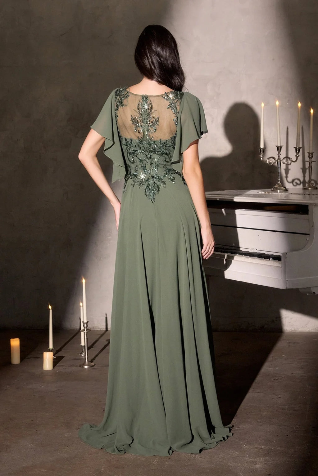 La Divine CL09 - Flowy Sleeve A-Line Evening Dress
