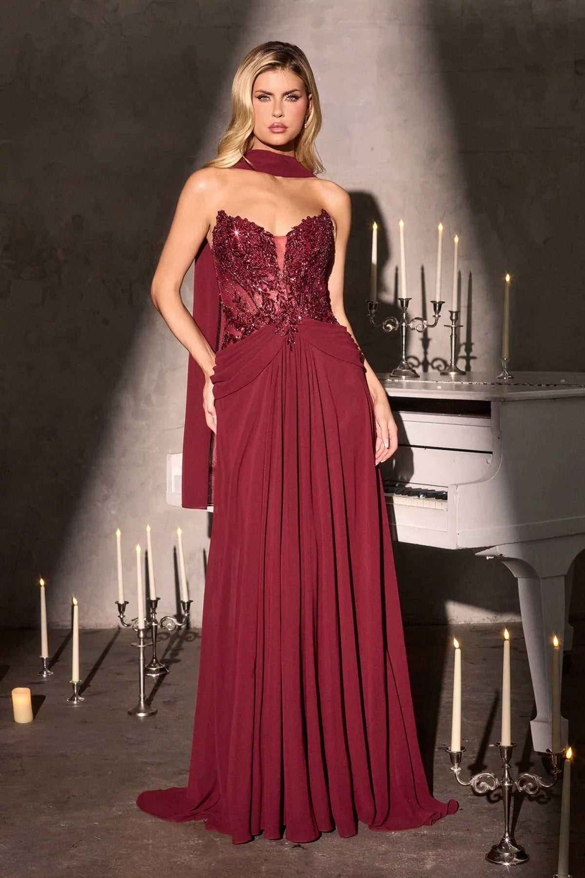 La Divine CD673 - Strapless A-Line Gown