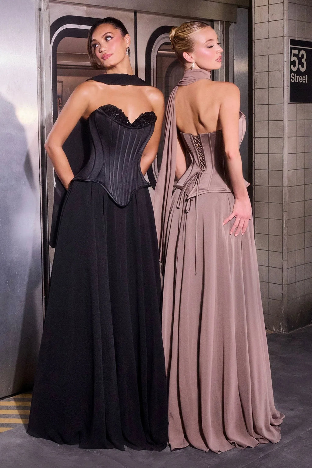 La Divine J891 - Strapless A-Line Dress