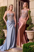 La Divine KV1135 - Beaded Satin Evening Gown