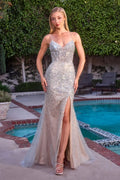 La Divine CZ2408 - Beaded Long Fitted Dress
