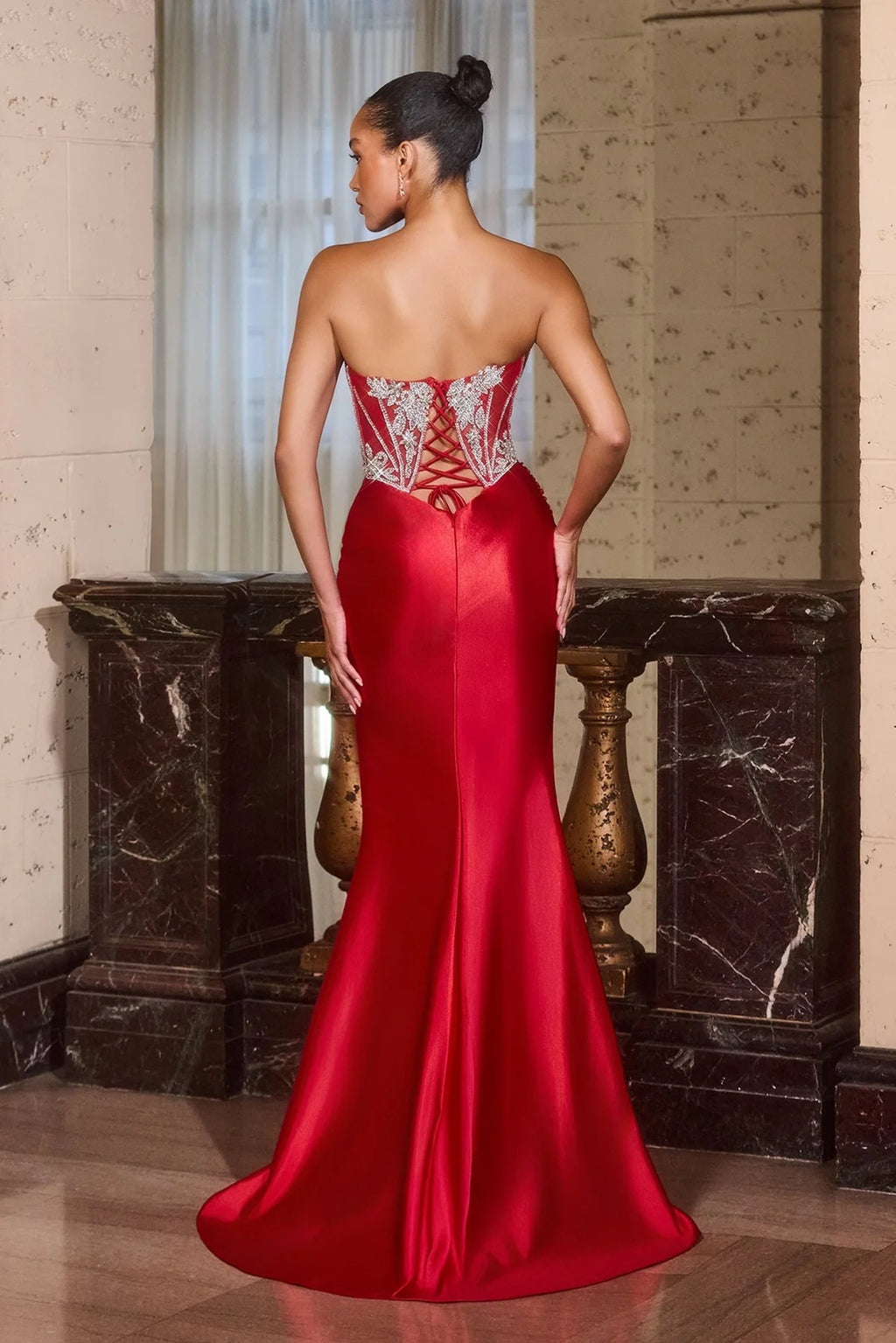 La Divine CDS546 - Beaded Satin Dress