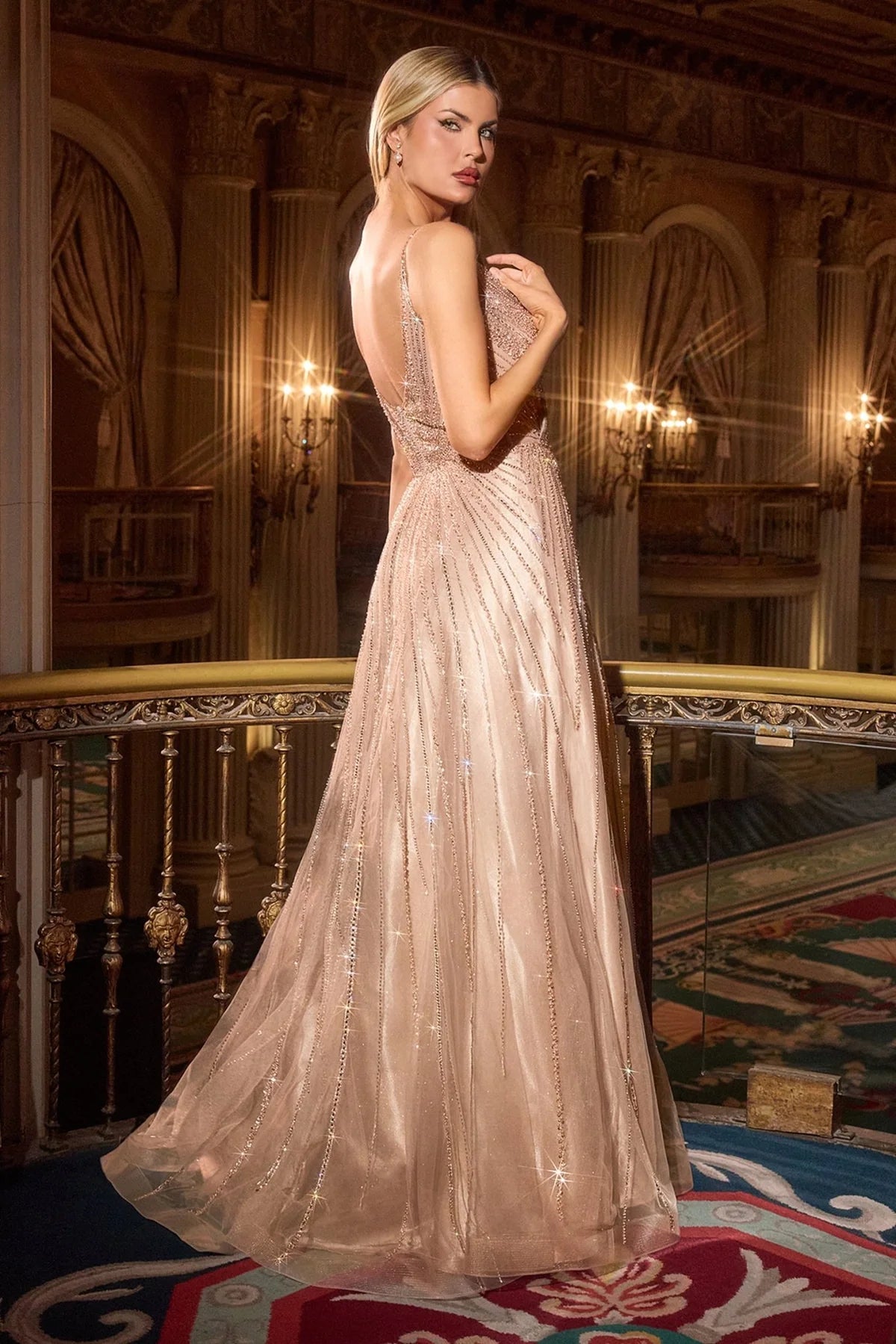 La Divine CC474 - Embellished A-Line Evening Dress