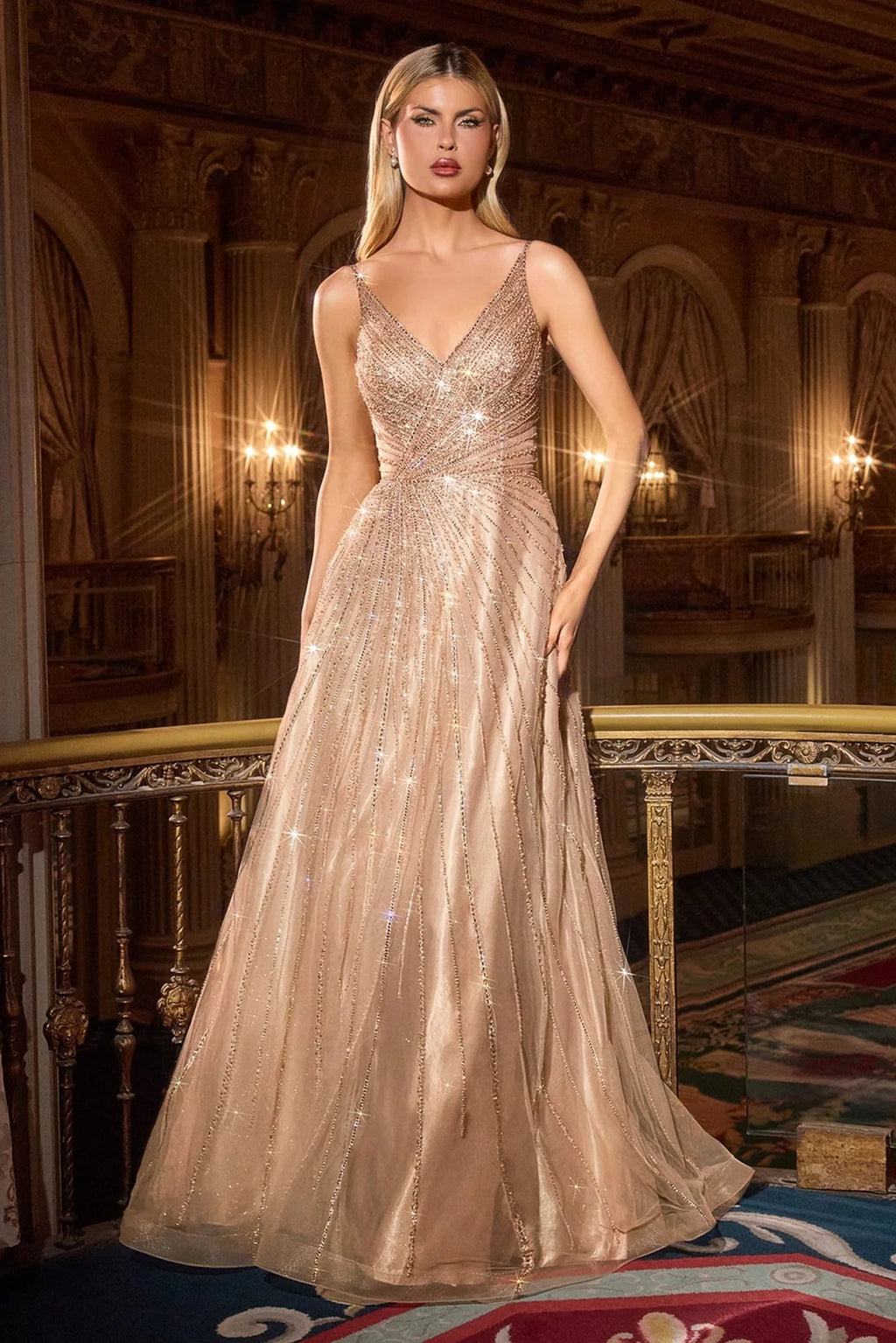 La Divine CC474 - Embellished A-Line Evening Dress