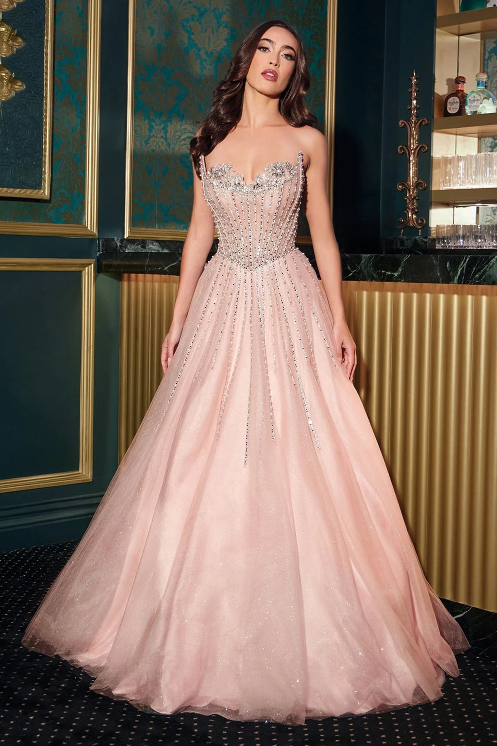 La Divine CDS541 - Crystal A-Line Dress