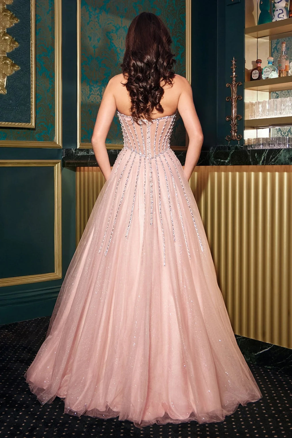 La Divine CDS541 - Crystal A-Line Dress