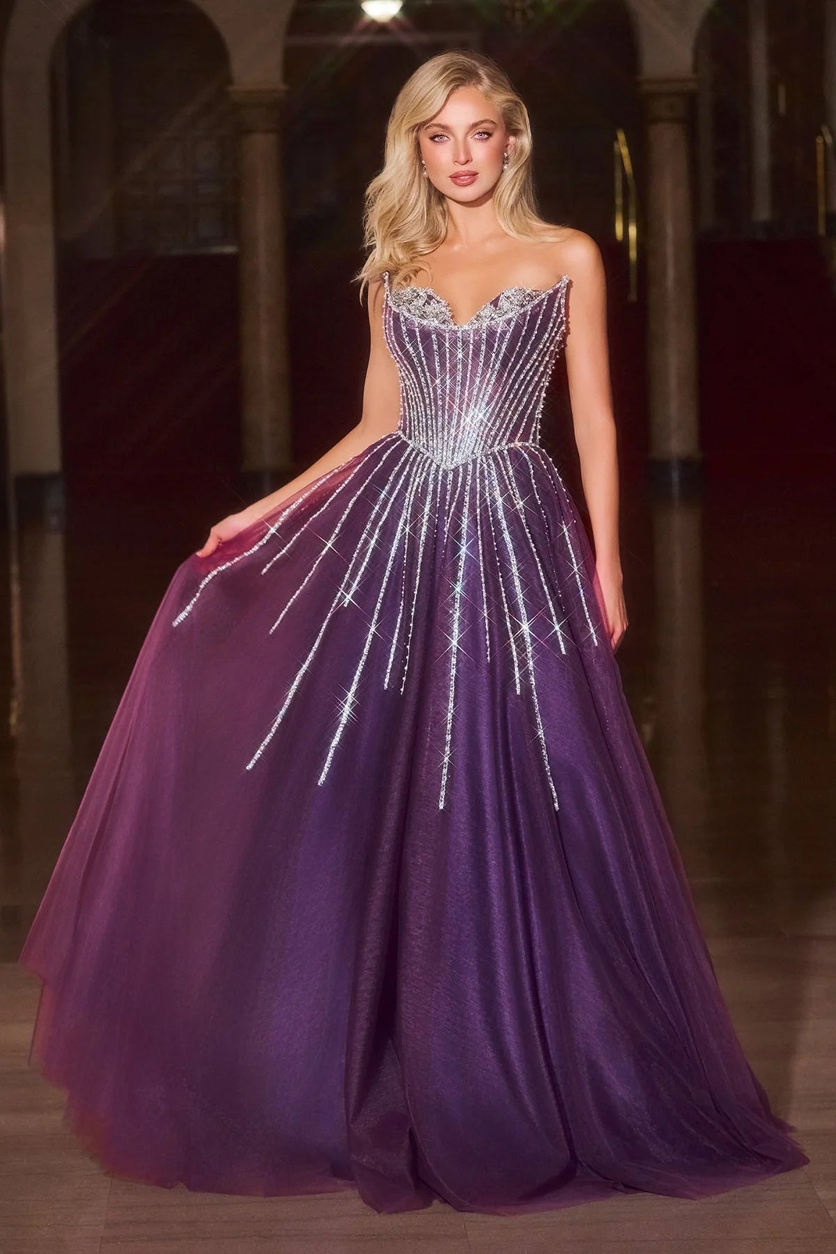 La Divine CDS541 - Crystal A-Line Dress
