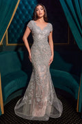 La Divine CC0915 - Short Sleeve Evening Dress
