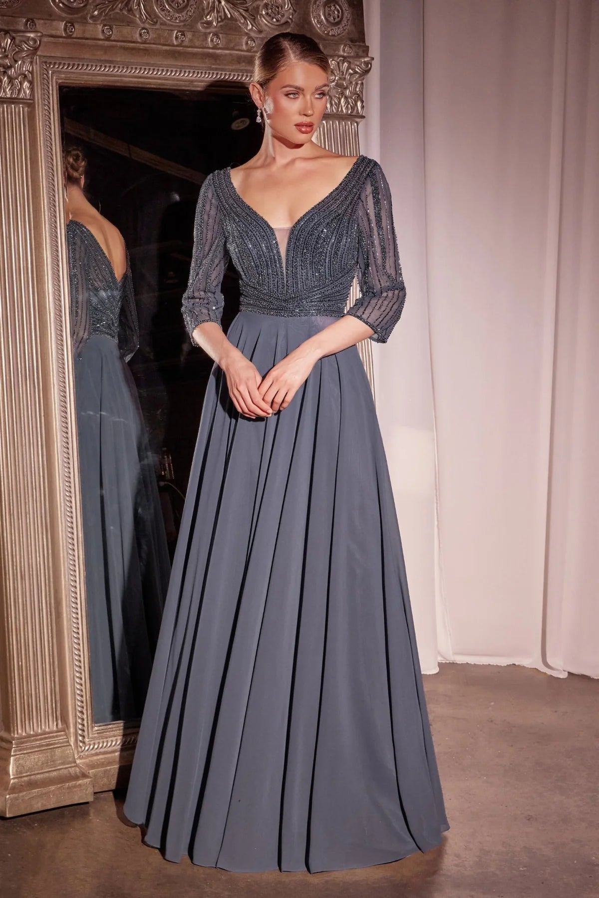 La Divine CC446 - Sleeve A-Line Dress