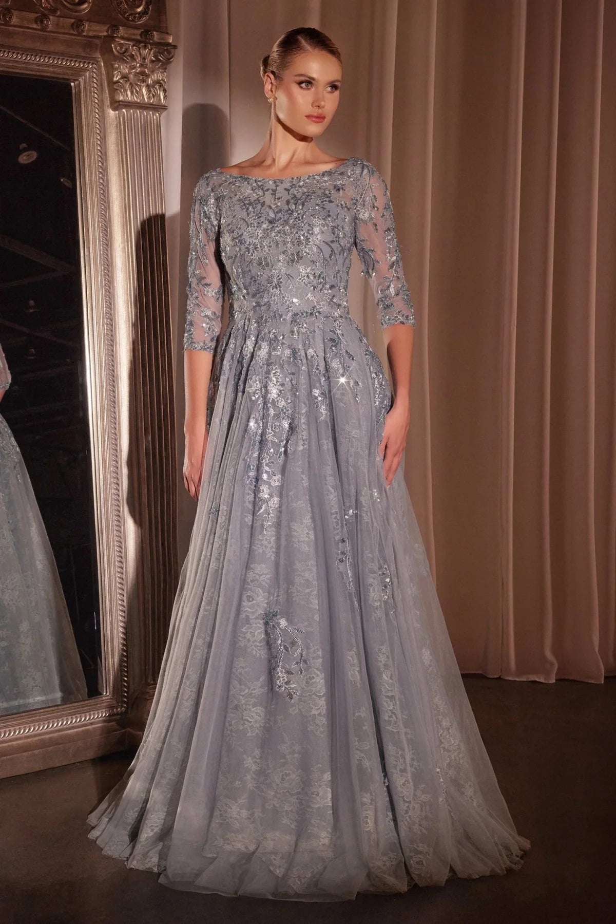 La Divine CK2401 - A-Line Lace Tulle Dress