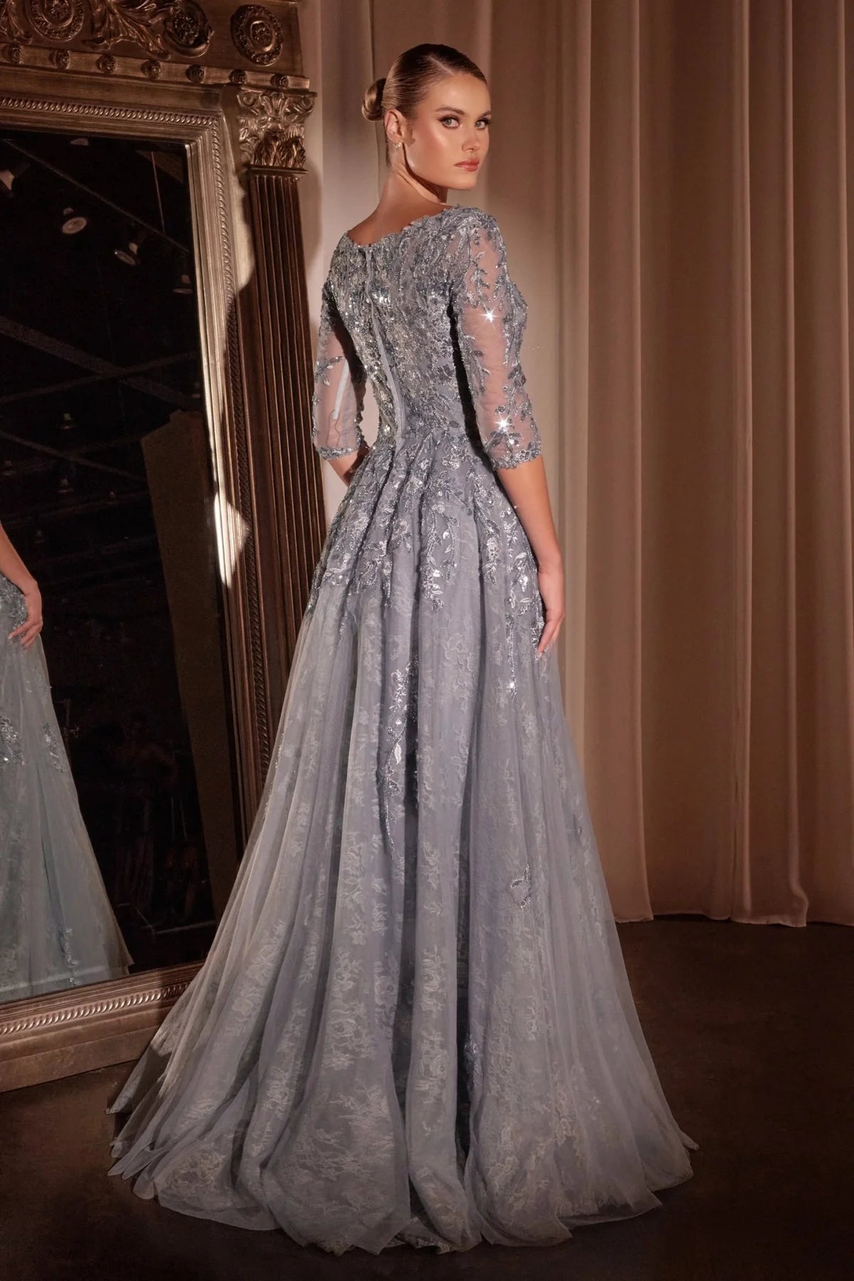 La Divine CK2401 - A-Line Lace Tulle Dress