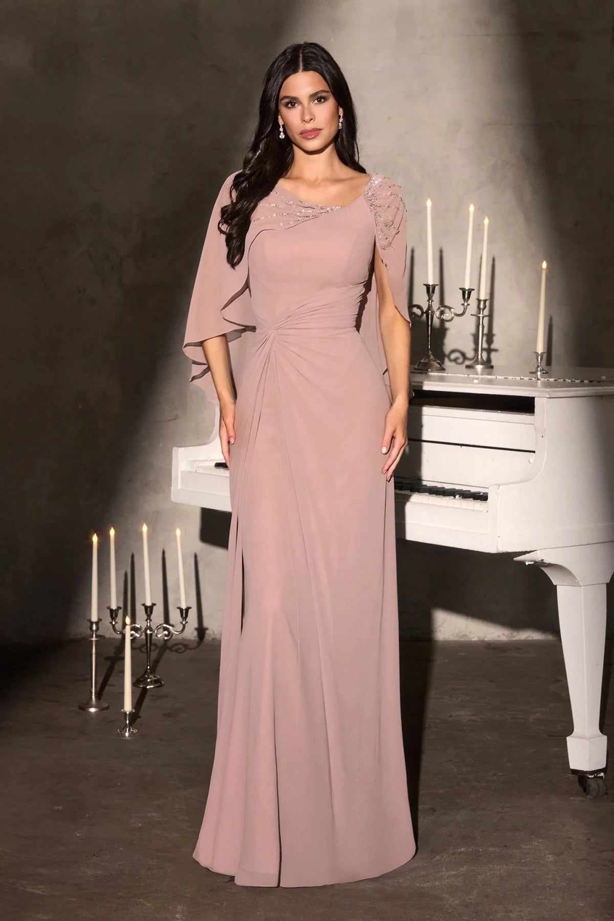 La Divine CR884 - Cape Sleeve Formal Dress