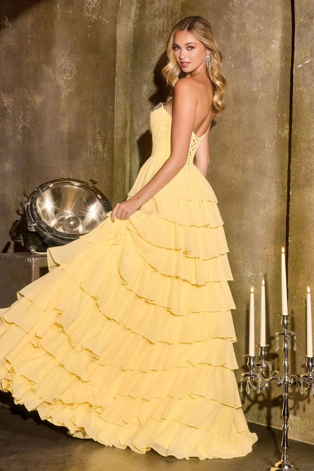 La Divine CD402 - Layered Corset Bodice Dress
