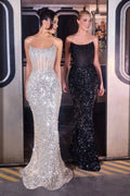 La Divine J892 - Sequin Strapless Gown