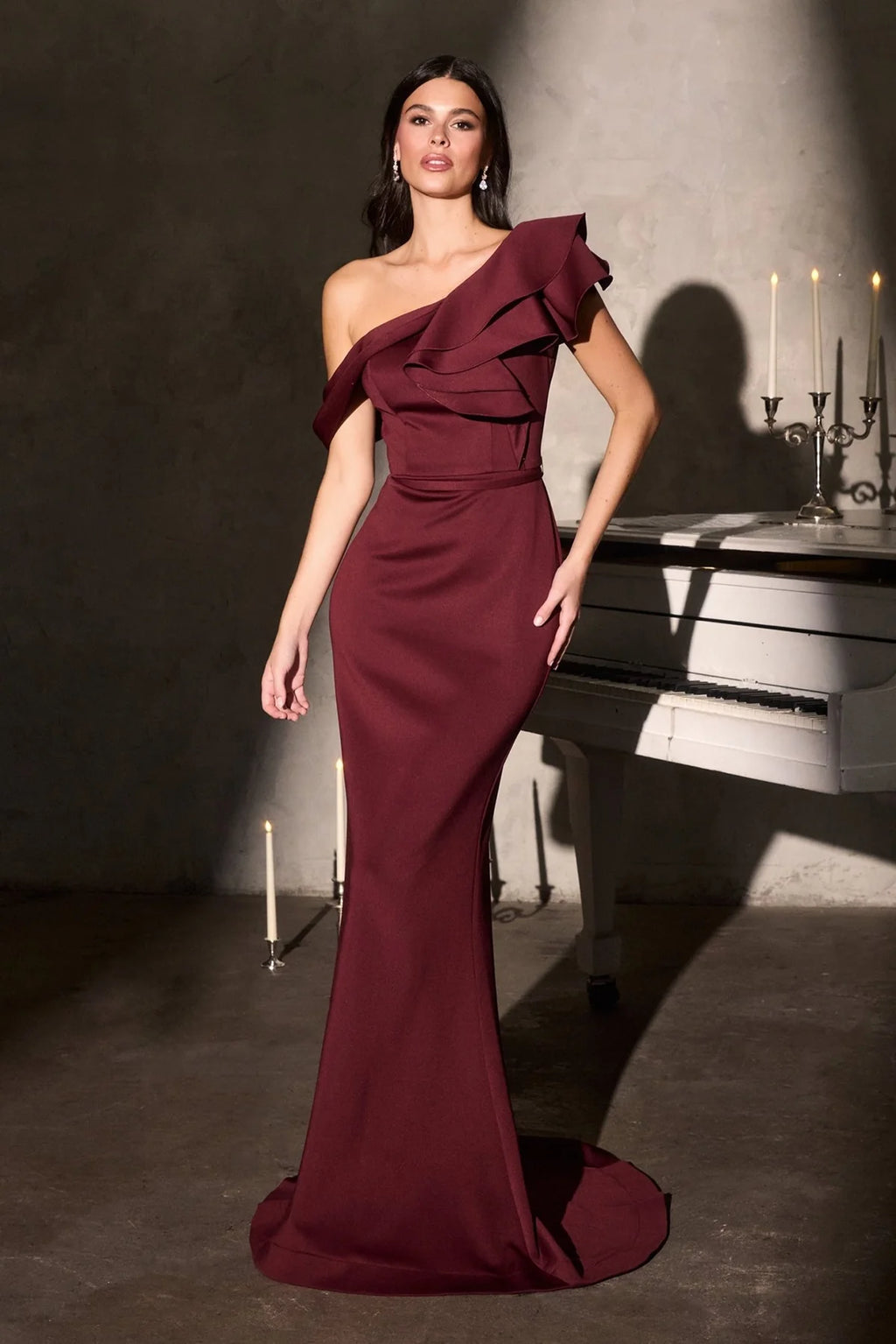 La Divine CR886 One Shoulder Asymmetrical Dress