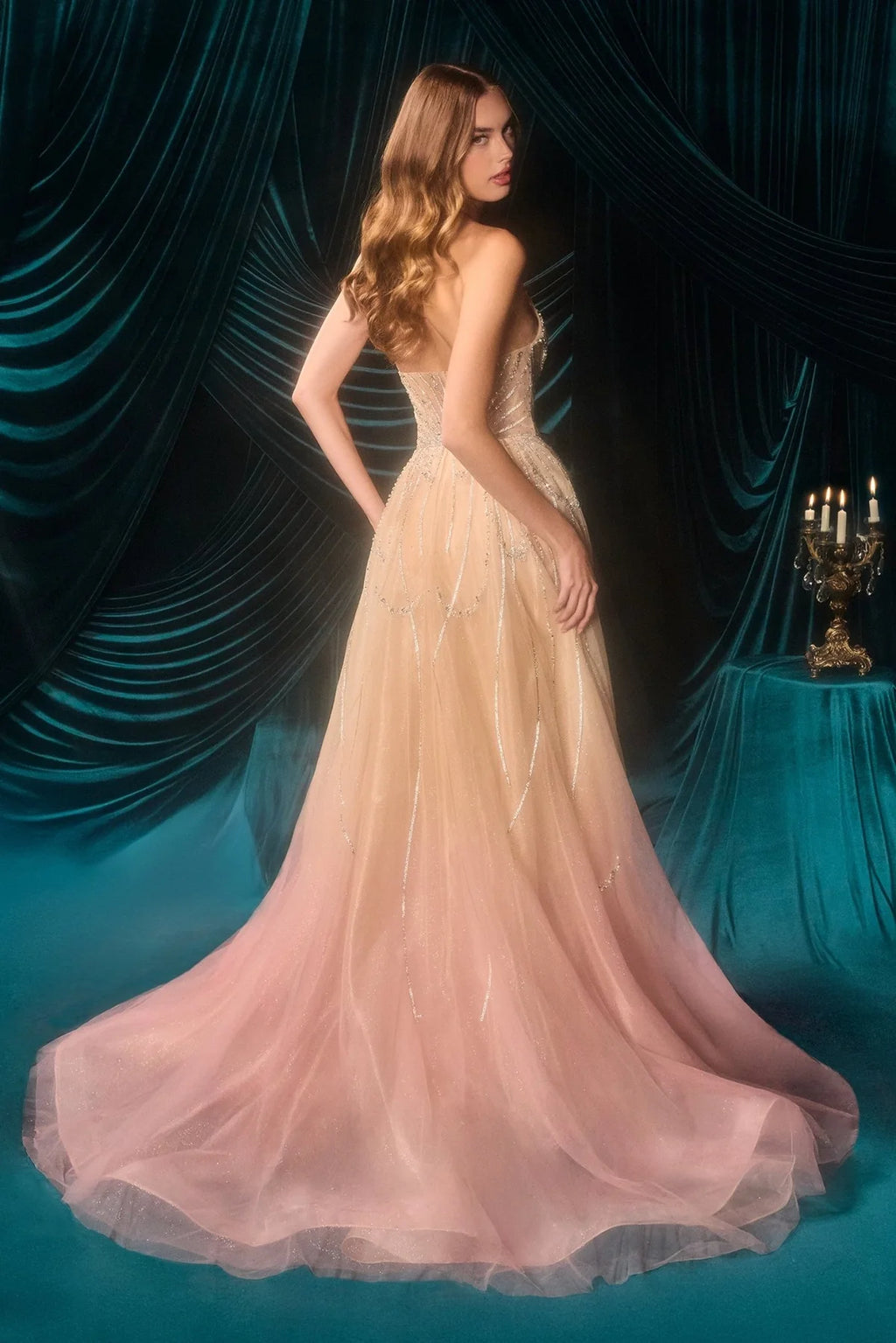 Andrea and Leo A1508 - Couture Overskirt Evening Dress