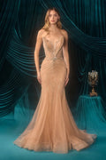 Andrea and Leo A1501 - Structured Beaded Mermaid Gown