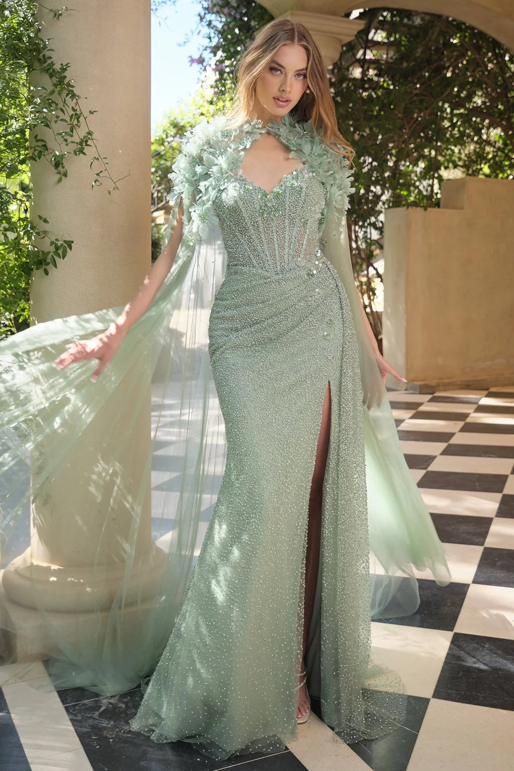 Andrea and Leo A1494 - Beaded Evening Gown