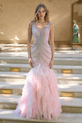 Andrea and Leo A1493 - Tiered Tulle Mermaid Dress
