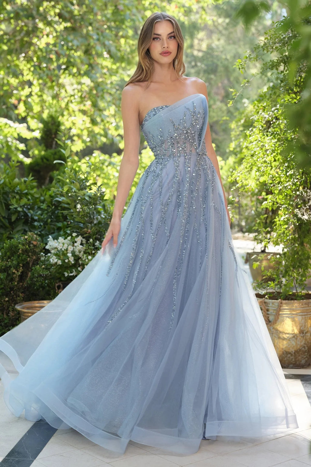 Andrea and Leo A1491 - Beaded A-Line Evening Gown