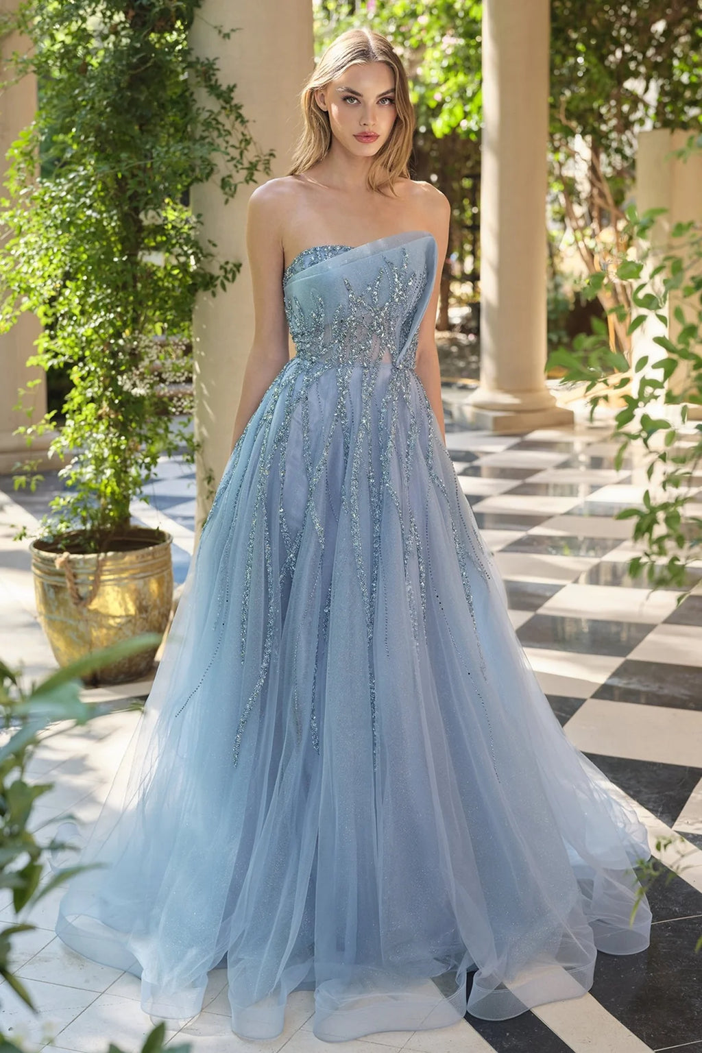 Andrea and Leo A1491 - Beaded A-Line Evening Gown