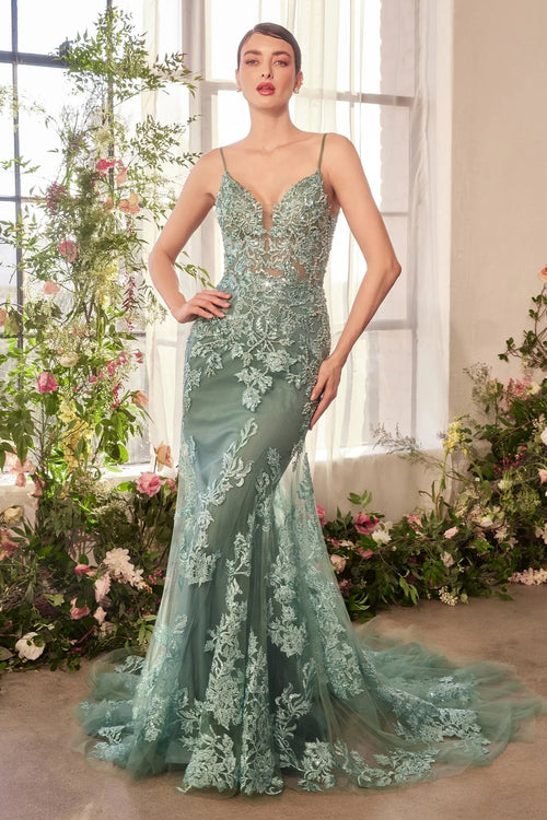 Andrea and Leo A1421 - Floral Lace Motif Dress