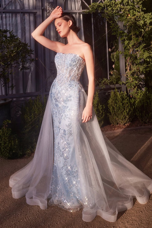 Andrea and Leo A1365 - Fitted Gown with Overskirt
