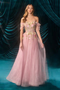 Andrea and Leo A1479 - Applique Off Shoulder Gown