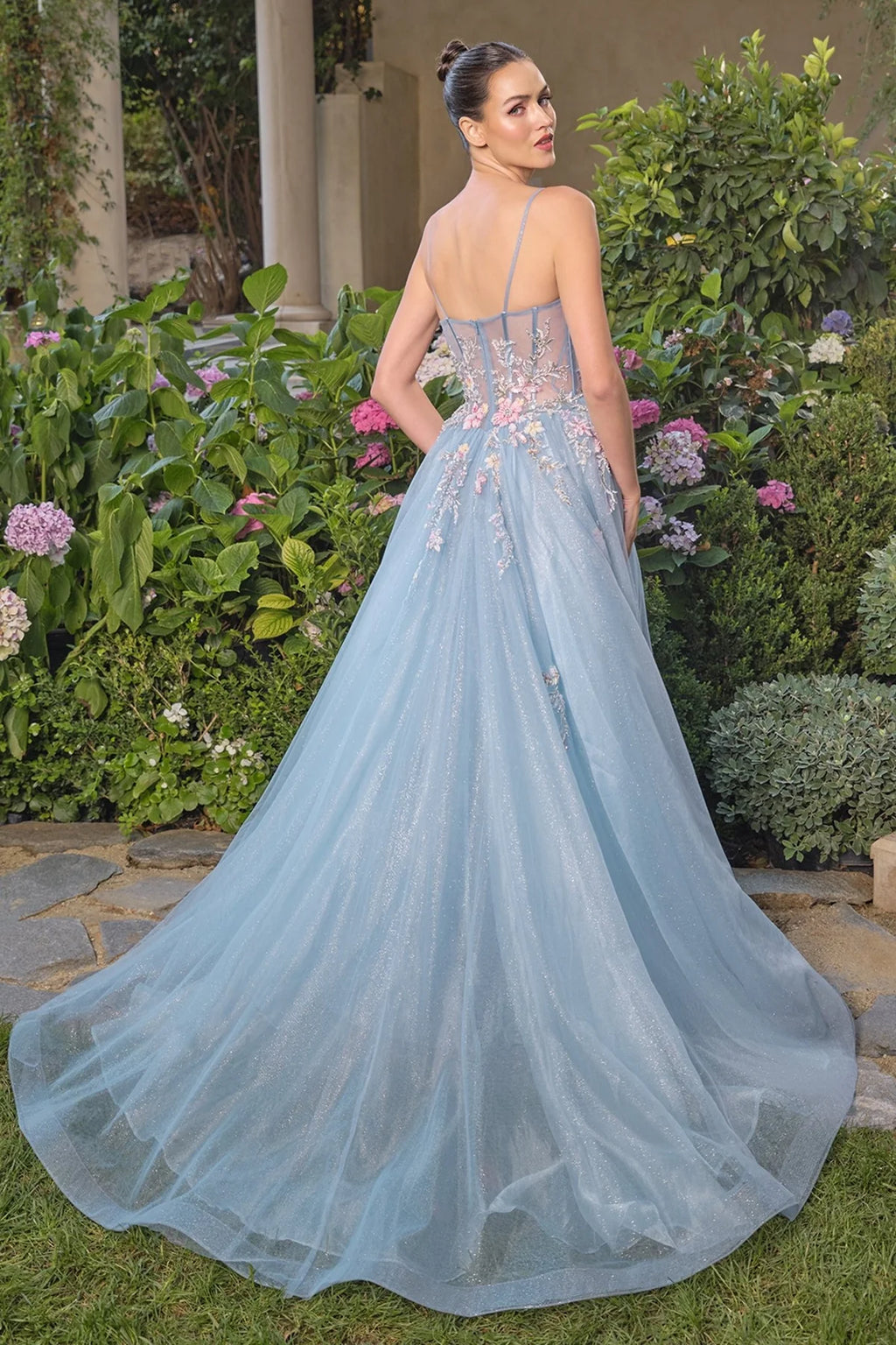 Andrea and Leo A1490 - Corset Floral Bodice Dress