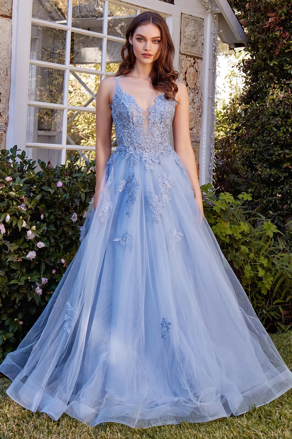 Andrea and Leo A1417 - Long Tulle A-Line Dress