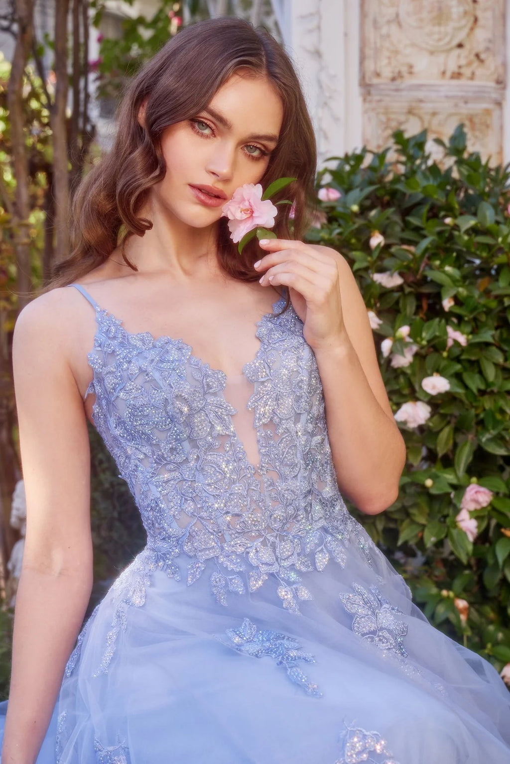 Andrea and Leo A1417 - Long Tulle A-Line Dress