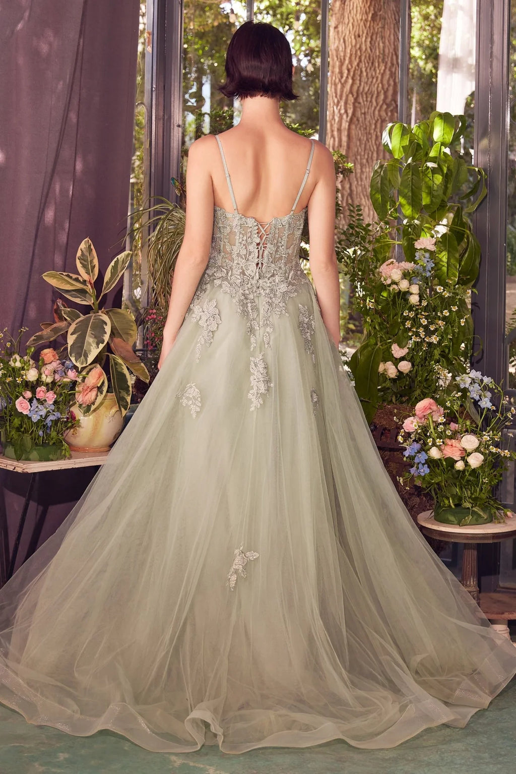 Andrea and Leo A1417 - Long Tulle A-Line Dress