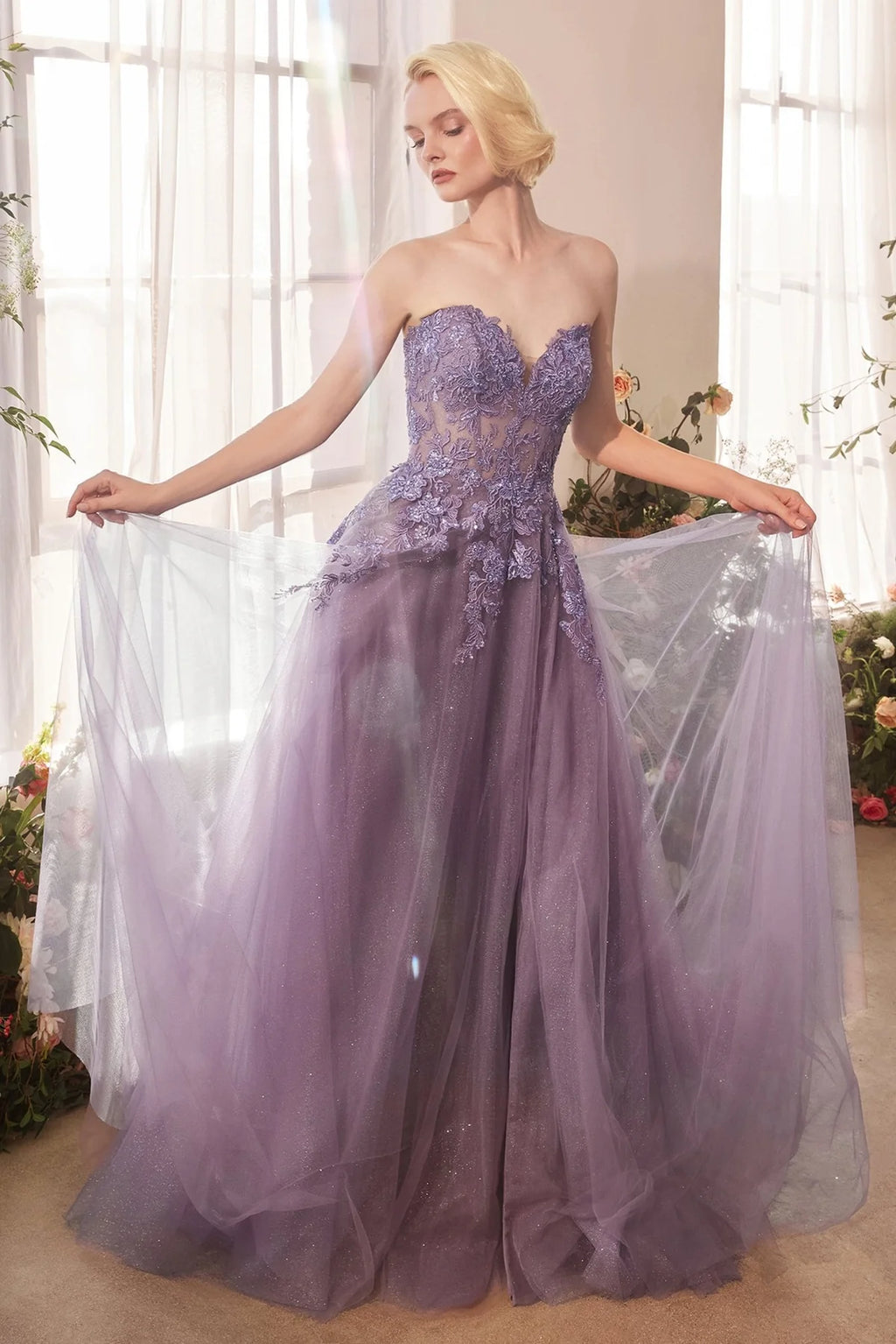 Andrea and Leo A1398 Detachable Sleeve Ballgown