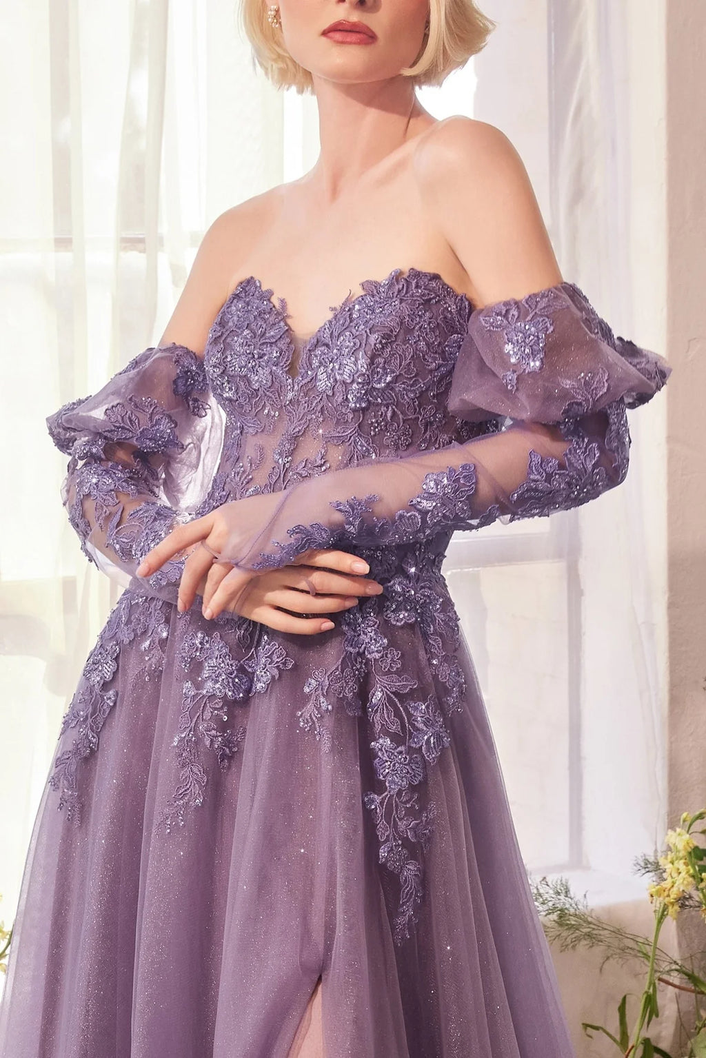Andrea and Leo A1398 Detachable Sleeve Ballgown