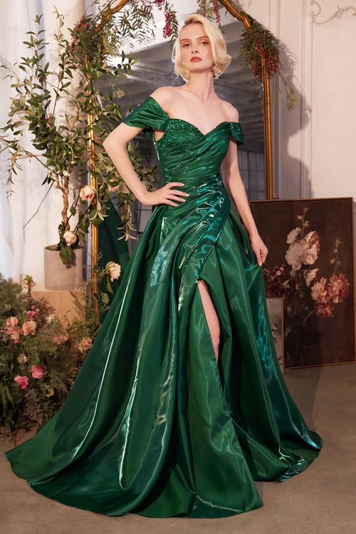 Andrea and Leo A1424 - Organza Ruched Off Shoulder Ballgown