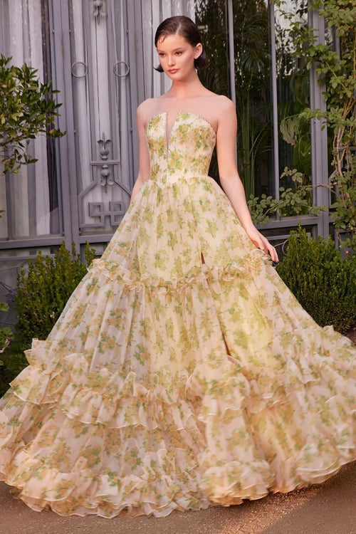 Andrea and Leo A1430 - Ruffle Skirt Floral Dress