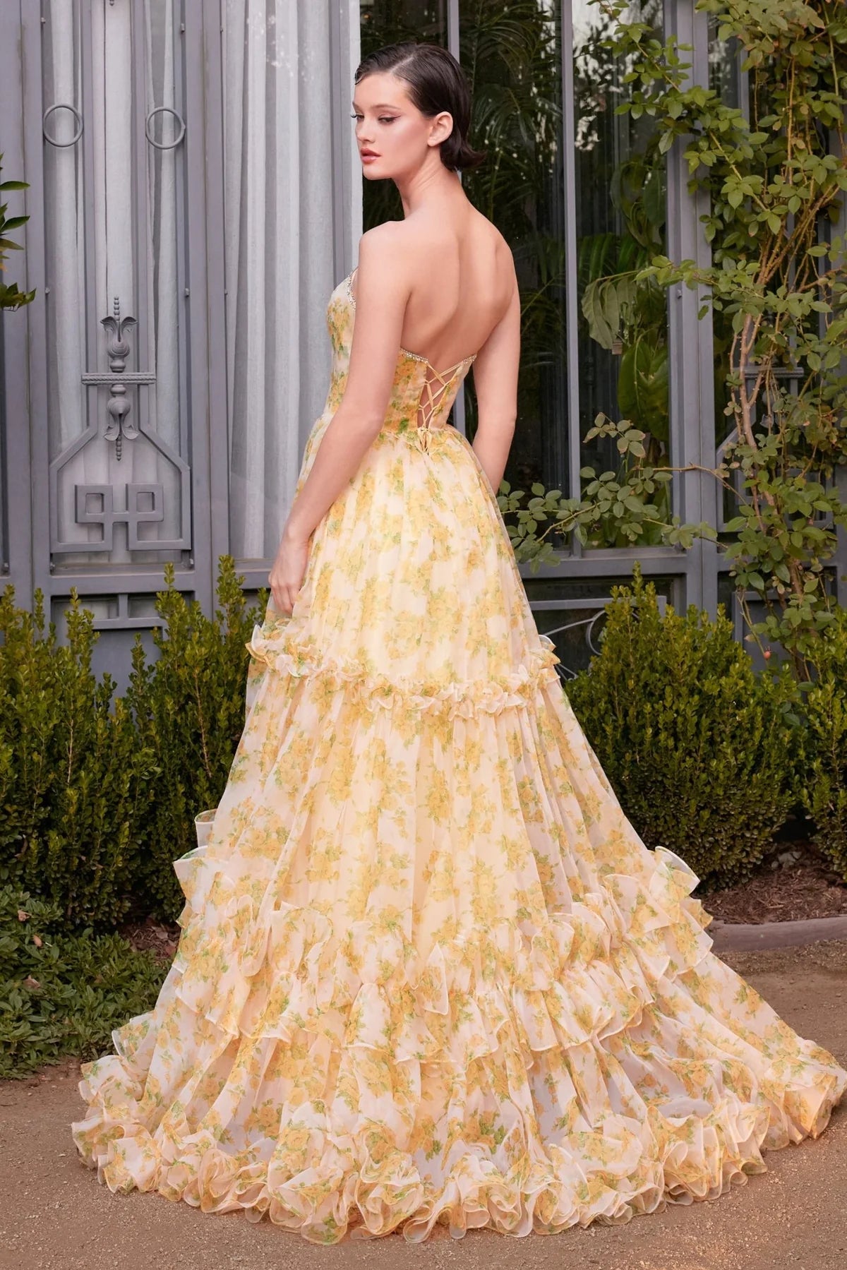 Andrea and Leo A1430 - Ruffle Skirt Floral Dress