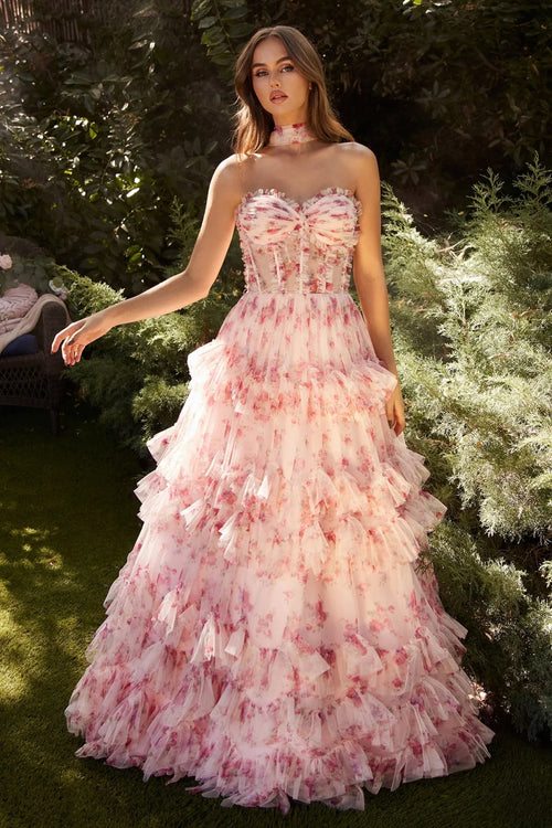 Andrea and Leo A1334 - Ruffled A-Line Ballgown